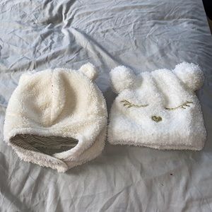 Set of 2 0-6 months Baby Winter Hats